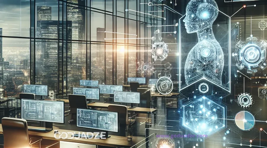 Illustration for the section "Scaling Business through AI Platforms and Innovations" in the article "TOP 6 AI Trends for Business Use in 2025"